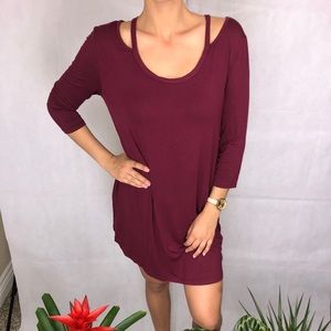 Maroon Flowy Dress